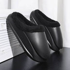 Chaussons fourrés plateforme noir – vue côté